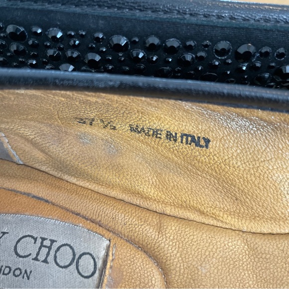 Jimmy Choo Weber Crystal Flats Rhinestone Jeweled Ballet Flat Shoes Size 37 1/2 - Picture 8 of 8